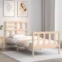 Bed frame with solid wood headboard 100x200 cm by , Beds and slatted bases - Ref: Foro24-3193066, Price: 112,55 €, Discount: %
