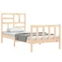 Bed frame with solid wood headboard 100x200 cm by , Beds and slatted bases - Ref: Foro24-3193066, Price: 112,55 €, Discount: %