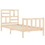 Bed frame with solid wood headboard 100x200 cm by , Beds and slatted bases - Ref: Foro24-3193066, Price: 112,55 €, Discount: %