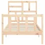 Bed frame with solid wood headboard 100x200 cm by , Beds and slatted bases - Ref: Foro24-3193066, Price: 112,55 €, Discount: %