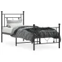 Bed frame with headboard and black metal footboard 75x190 cm by , Beds and slatted bases - Ref: Foro24-374347, Price: 62,71 €...