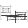 Bed frame with headboard and black metal footboard 75x190 cm by , Beds and slatted bases - Ref: Foro24-374347, Price: 62,71 €...
