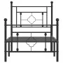 Bed frame with headboard and black metal footboard 75x190 cm by , Beds and slatted bases - Ref: Foro24-374347, Price: 62,71 €...