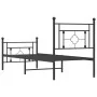 Bed frame with headboard and black metal footboard 75x190 cm by , Beds and slatted bases - Ref: Foro24-374347, Price: 62,71 €...