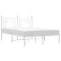 Metal bed frame with white headboard 135x190 cm by , Beds and slatted bases - Ref: Foro24-374387, Price: 87,10 €, Discount: %