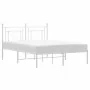 Metallbettgestell mit weißem Kopfteil 135x190 cm von , Betten und Lattenroste - Ref: Foro24-374387, Preis: 87,10 €, Rabatt: %
