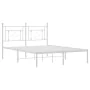 Metal bed frame with white headboard 135x190 cm by , Beds and slatted bases - Ref: Foro24-374387, Price: 87,10 €, Discount: %