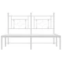 Metallbettgestell mit weißem Kopfteil 135x190 cm von , Betten und Lattenroste - Ref: Foro24-374387, Preis: 87,10 €, Rabatt: %