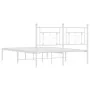 Metallbettgestell mit weißem Kopfteil 135x190 cm von , Betten und Lattenroste - Ref: Foro24-374387, Preis: 87,10 €, Rabatt: %