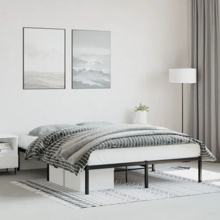 Schwarzer Metallbettrahmen 150x200 cm von , Betten und Lattenroste - Ref: Foro24-373657, Preis: 94,65 €, Rabatt: %