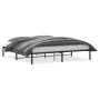 Black metal bed frame 193x203 cm by , Beds and slatted bases - Ref: Foro24-373661, Price: 91,37 €, Discount: %