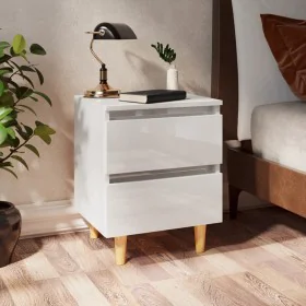 Nightstands 2 pcs glossy white wood legs 40x35x50 cm by vidaXL, Nightstands - Ref: Foro24-805864, Price: 80,37 €, Discount: %