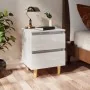 Nachttische 2 Stück glänzend weiße Holzbeine 40x35x50 cm von vidaXL, Nachttische - Ref: Foro24-805864, Preis: 80,28 €, Rabatt: %