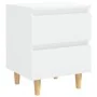 Mesitas de noche 2 uds patas madera blanco brillo 40x35x50 cm de vidaXL, Mesitas de noche - Ref: Foro24-805864, Precio: 80,28...
