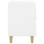 Mesitas de noche 2 uds patas madera blanco brillo 40x35x50 cm de vidaXL, Mesitas de noche - Ref: Foro24-805864, Precio: 80,28...