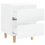 Mesitas de noche 2 uds patas madera blanco brillo 40x35x50 cm de vidaXL, Mesitas de noche - Ref: Foro24-805864, Precio: 80,28...