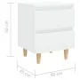 Mesitas de noche 2 uds patas madera blanco brillo 40x35x50 cm de vidaXL, Mesitas de noche - Ref: Foro24-805864, Precio: 80,28...