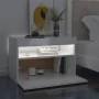 Nachttisch mit LED aus glänzend weißem Sperrholz, 60 x 35 x 40 cm von vidaXL, Nachttische - Ref: Foro24-3082786, Preis: 48,51...