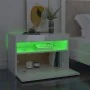 Nachttisch mit LED aus glänzend weißem Sperrholz, 60 x 35 x 40 cm von vidaXL, Nachttische - Ref: Foro24-3082786, Preis: 48,51...