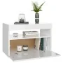 Nachttisch mit LED aus glänzend weißem Sperrholz, 60 x 35 x 40 cm von vidaXL, Nachttische - Ref: Foro24-3082786, Preis: 48,51...