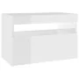 Nightstand with LED glossy white plywood 60x35x40 cm by vidaXL, Nightstands - Ref: Foro24-3082786, Price: 48,51 €, Discount: %