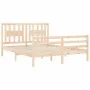 Bed frame with solid wood headboard 160x200 cm by , Beds and slatted bases - Ref: Foro24-3194581, Price: 148,07 €, Discount: %