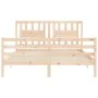 Bed frame with solid wood headboard 160x200 cm by , Beds and slatted bases - Ref: Foro24-3194581, Price: 148,07 €, Discount: %