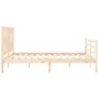 Estructura de cama con cabecero madera maciza 160x200 cm de , Camas y somieres - Ref: Foro24-3194581, Precio: 148,07 €, Descu...