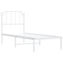 Metal bed frame with white headboard 75x190 cm by , Beds and slatted bases - Ref: Foro24-373926, Price: 62,13 €, Discount: %