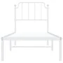 Metal bed frame with white headboard 75x190 cm by , Beds and slatted bases - Ref: Foro24-373926, Price: 62,13 €, Discount: %
