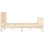 Bed frame with solid wood headboard 160x200 cm by , Beds and slatted bases - Ref: Foro24-3194516, Price: 169,68 €, Discount: %