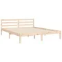 Bed frame with solid wood headboard 160x200 cm by , Beds and slatted bases - Ref: Foro24-3194516, Price: 169,68 €, Discount: %