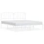 Estructura de cama de metal con cabecero blanco 183x213 cm de , Camas y somieres - Ref: Foro24-373941, Precio: 99,60 €, Descu...