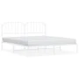 Metal bed frame with white headboard 183x213 cm by , Beds and slatted bases - Ref: Foro24-373941, Price: 99,60 €, Discount: %