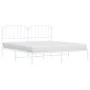 Estructura de cama de metal con cabecero blanco 183x213 cm de , Camas y somieres - Ref: Foro24-373941, Precio: 99,60 €, Descu...