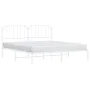 Metal bed frame with white headboard 183x213 cm by , Beds and slatted bases - Ref: Foro24-373941, Price: 99,60 €, Discount: %
