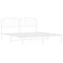 Estructura de cama de metal con cabecero blanco 183x213 cm de , Camas y somieres - Ref: Foro24-373941, Precio: 99,60 €, Descu...