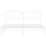 Metal bed frame with white headboard 183x213 cm by , Beds and slatted bases - Ref: Foro24-373941, Price: 99,60 €, Discount: %