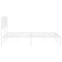 Estructura de cama de metal con cabecero blanco 183x213 cm de , Camas y somieres - Ref: Foro24-373941, Precio: 99,60 €, Descu...