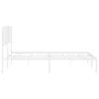 Metal bed frame with white headboard 183x213 cm by , Beds and slatted bases - Ref: Foro24-373941, Price: 99,60 €, Discount: %