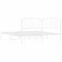 Estructura de cama de metal con cabecero blanco 183x213 cm de , Camas y somieres - Ref: Foro24-373941, Precio: 99,60 €, Descu...