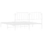 Metal bed frame with white headboard 183x213 cm by , Beds and slatted bases - Ref: Foro24-373941, Price: 99,60 €, Discount: %