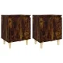 Bedside tables 2 units smoked oak wood legs 40x30x50 cm by vidaXL, Nightstands - Ref: Foro24-813111, Price: 45,67 €, Discount: %