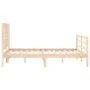 Bed frame with solid wood headboard 140x190 cm by , Beds and slatted bases - Ref: Foro24-3194291, Price: 131,60 €, Discount: %