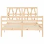 Bed frame with solid wood headboard 140x190 cm by , Beds and slatted bases - Ref: Foro24-3194356, Price: 129,37 €, Discount: %