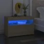 Bedside tables with LED lights 2 units Sonoma plywood 60x35x40 cm by vidaXL, Nightstands - Ref: Foro24-3082781, Price: 82,04 ...