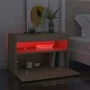 Bedside tables with LED lights 2 units Sonoma plywood 60x35x40 cm by vidaXL, Nightstands - Ref: Foro24-3082781, Price: 82,04 ...