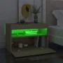Bedside tables with LED lights 2 units Sonoma plywood 60x35x40 cm by vidaXL, Nightstands - Ref: Foro24-3082781, Price: 82,04 ...