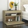 Bedside tables with LED lights 2 units Sonoma plywood 60x35x40 cm by vidaXL, Nightstands - Ref: Foro24-3082781, Price: 82,04 ...
