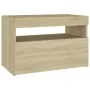 Bedside tables with LED lights 2 units Sonoma plywood 60x35x40 cm by vidaXL, Nightstands - Ref: Foro24-3082781, Price: 82,04 ...